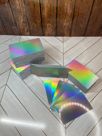 Holographic Rainbow PVC Business Cards (100 Pack) - Blank