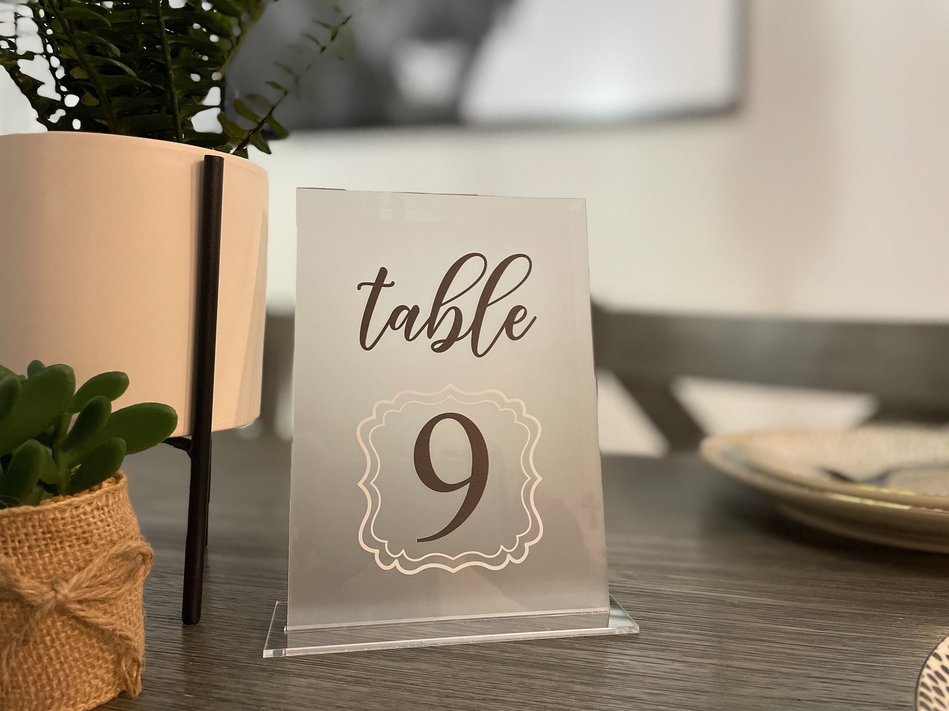 Digitally Printed Unique Acrylic Table Numbers, Clear Wedding Table Numbers, Wedding Table Decor, Table Numbers, Modern Wedding